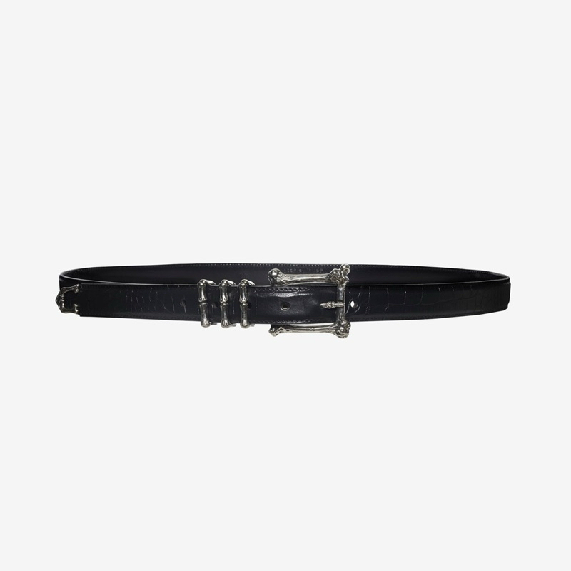 FUXURY Skeleton Hardware Crocskin Belt