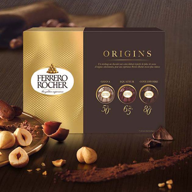 ช็อกโกแลต Ferrero Rocher Origins Dark Small gift box with 15 pieces 187.5g