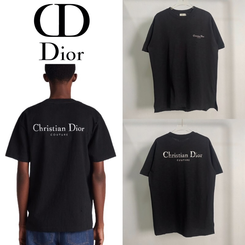 เสื้อยืดแขนสั้น Christian Dior Couture Relaxed Fit T-Shirt (สีดำ)