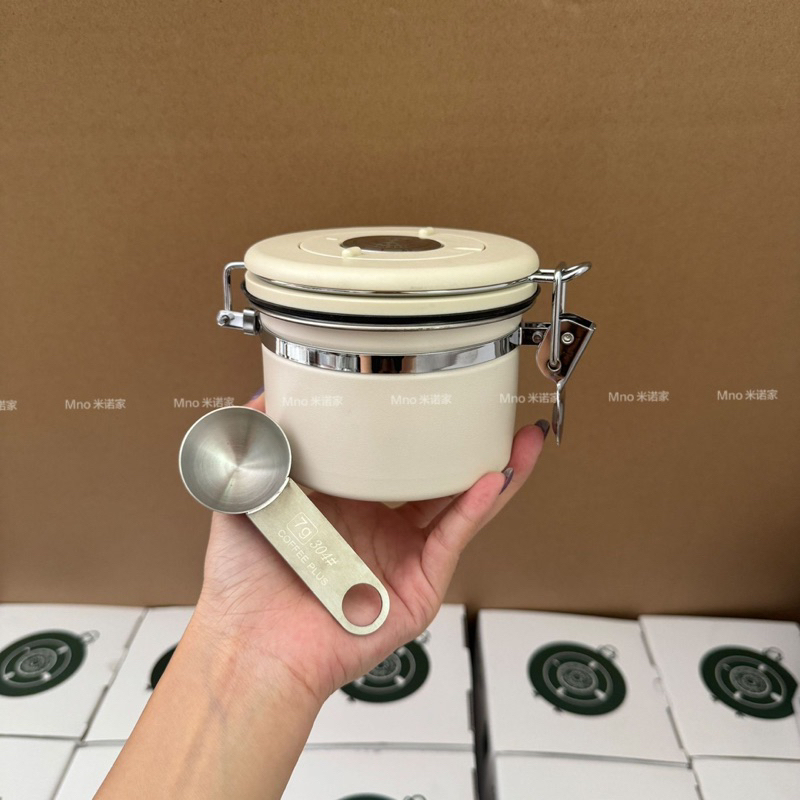 กระปุกพร้อมช้อนตวงใส่เมล็ดกาแฟใส่ชาสแตนเลส304ญี่ปุ่น