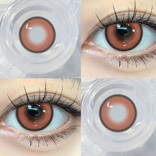 คอนแทคเลนส์สี เส้นผ่านศูนย์กลาง 14.5 มม. เลนส์นิ่ม สีเขียว/น้ำตาล