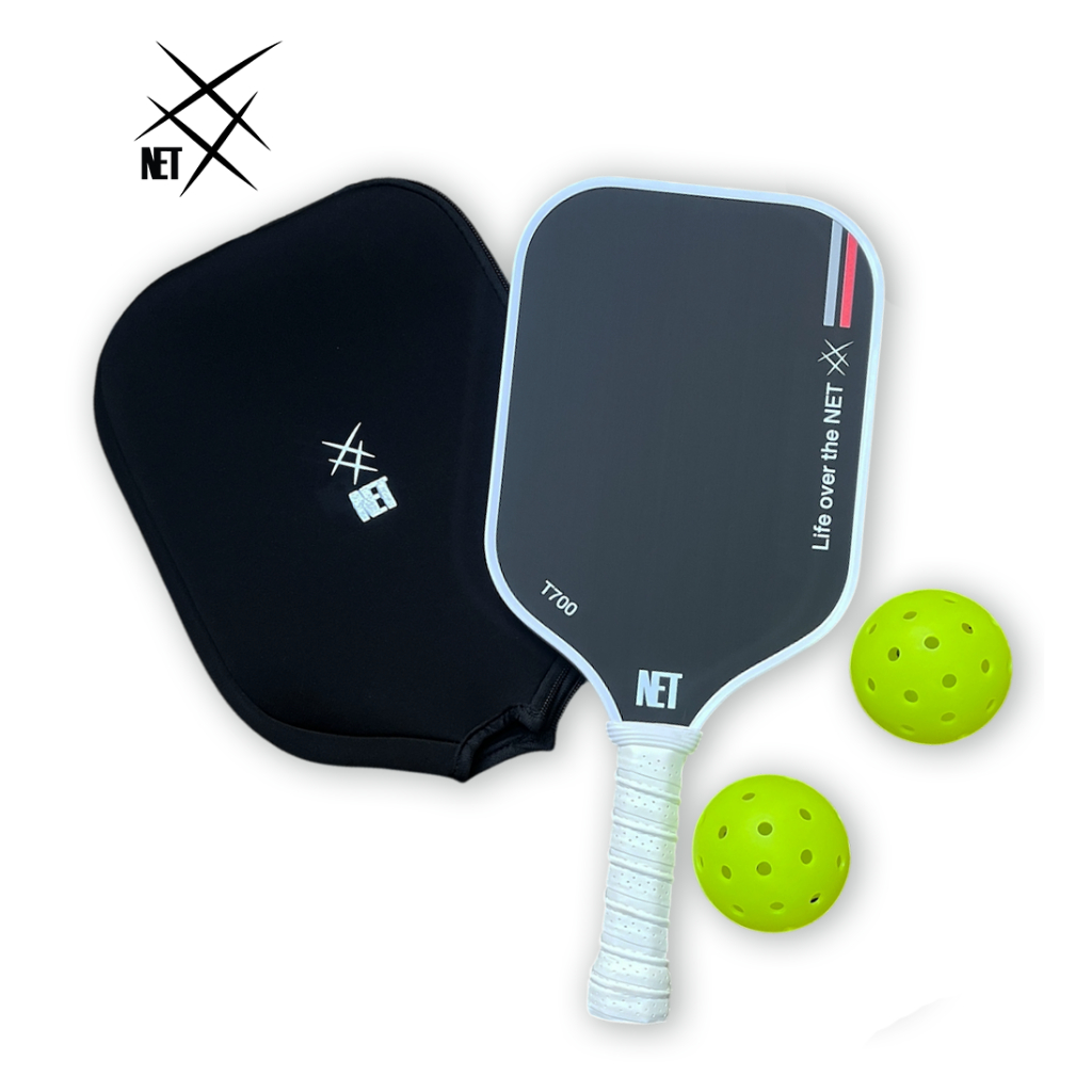NET Pickleball II T700 Carbon Fiber with 2balls พิกเกอร์บอล Paddle 1 ,Rotational ball 2, Cover Bag 1