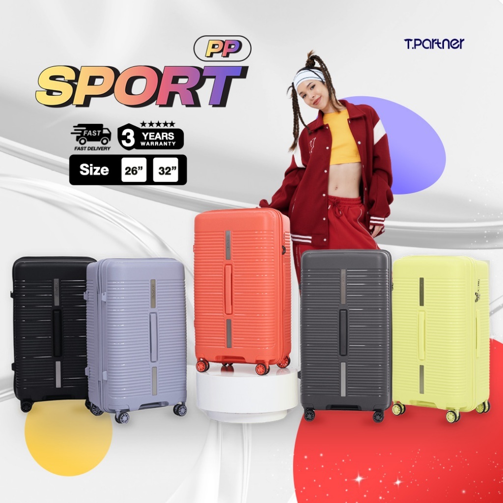 (ประกัน3ปี) Tpartner แท้ กระเป๋าเดินทางล้อลาก Sport PP ทรงถัง PP100% อึดทน ซิป 2 ชั้น ปลอดภัย 2 เท่า

<p>“><center></p>
<h4></h4>
<p><p><font color=