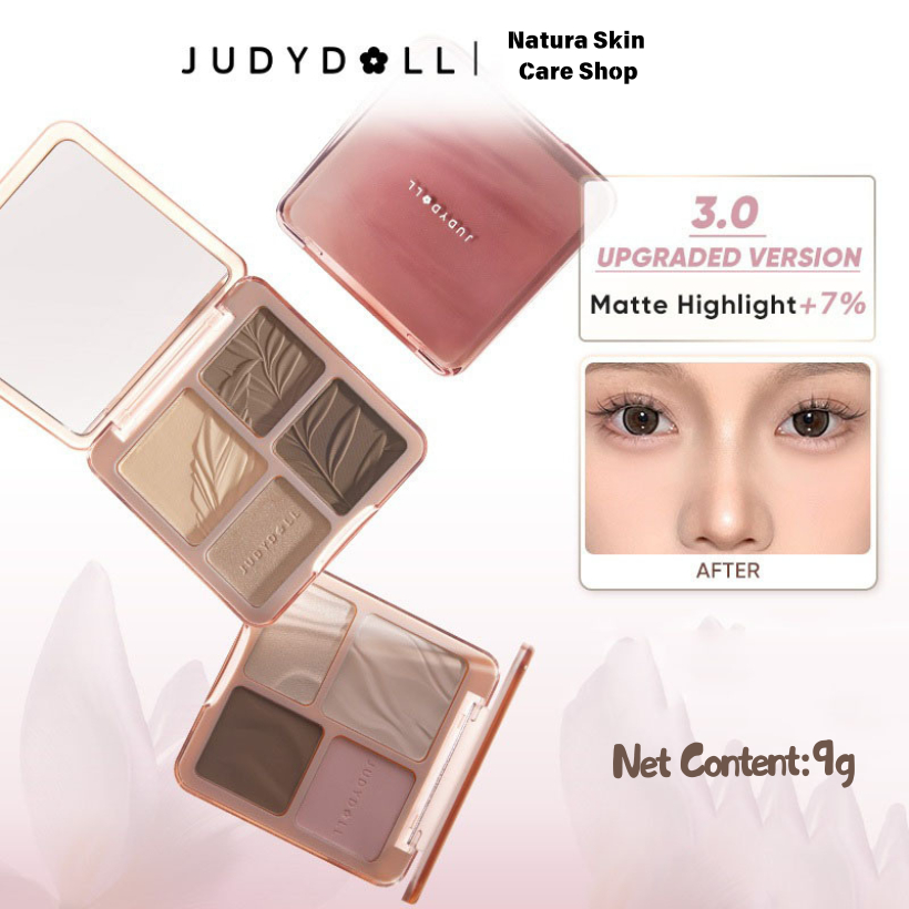 ใหม่ %ของแท้ JUDYDOLL Highlighter & Contour ไฮไลท์และคอนทัวร์พาเลต 9g จูดี้ดอล กันน้ำ ติดทนนาน เครื่องสำอาง