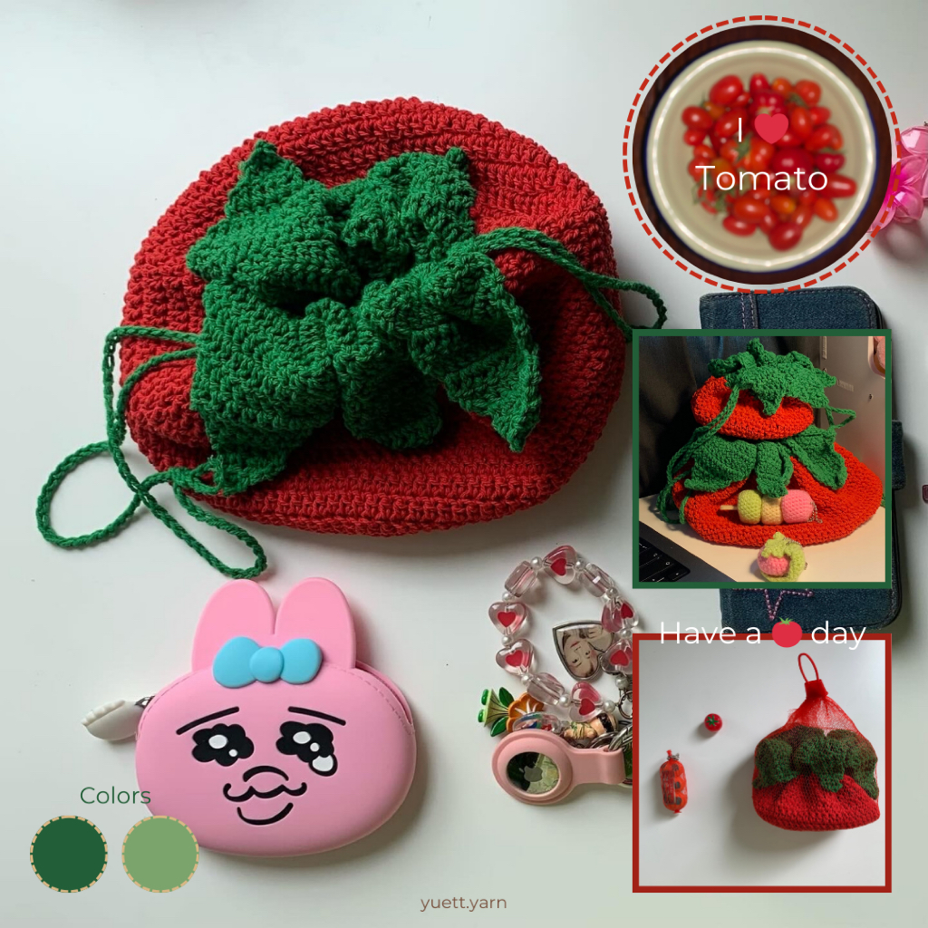 Tomato pouch | กระเป๋าหูรูด กระเป๋าสตางค์ รูปทรงมะเขือเทศน่ารักเหมาะกับทุกวัย