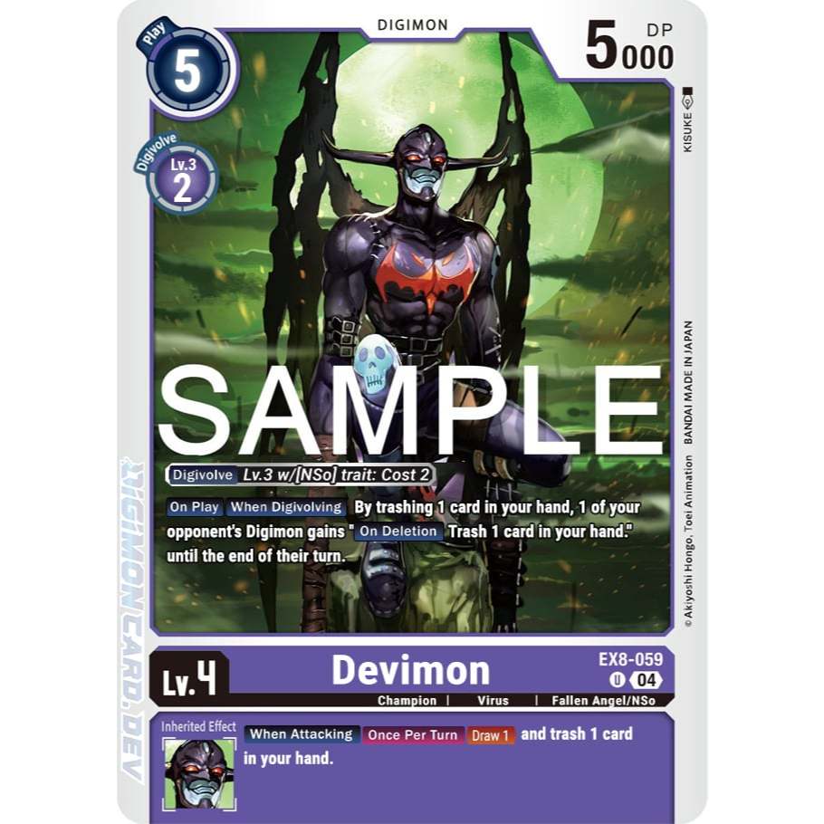 [Digimon] Devimon EX8-059 Digimon Card การ์ดสะสมดิจิม่อน ร้านDDN