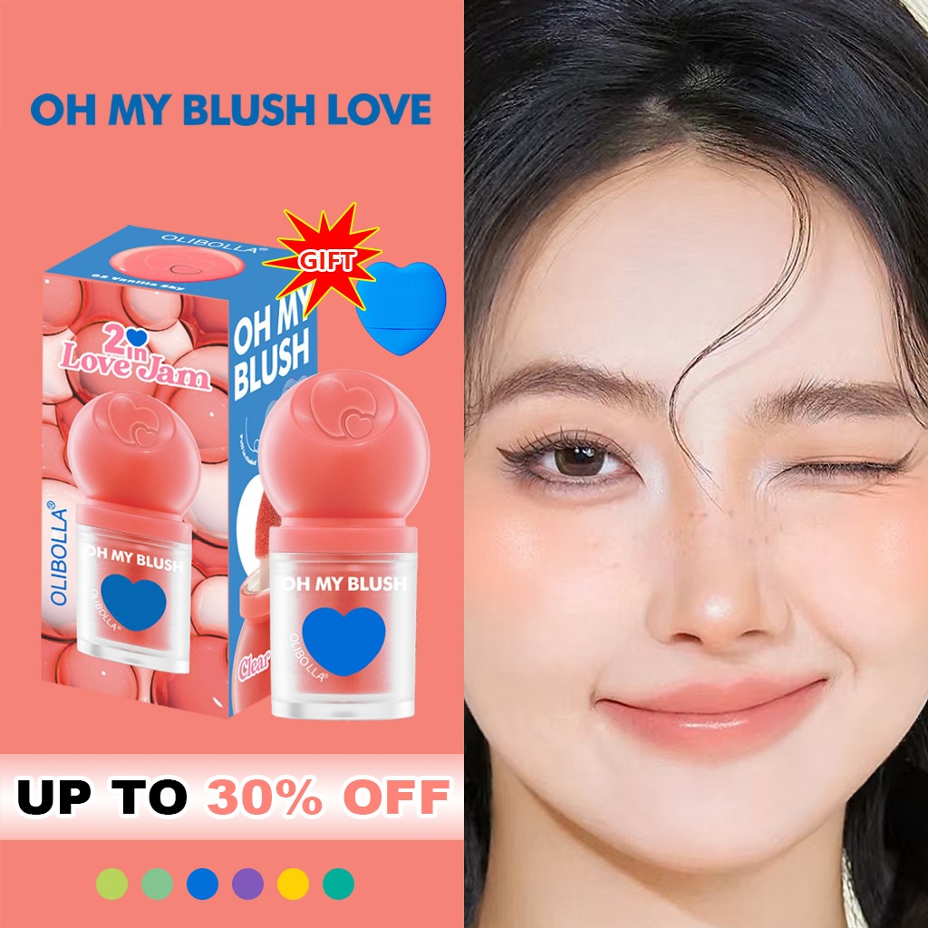 【 ส่งพัฟแต่งหน้า 24】 บลัชหัวโต OLIBOLLA BLUSH ออริจินอล บลัชออนสูตรน้ำ เนื้อนุ่ม lip blush blush