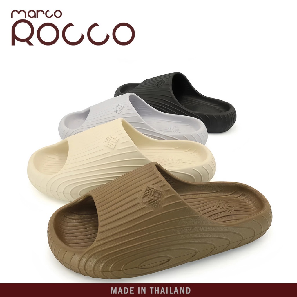 Marco Rocco รองเท้าแตะผู้หญิงผู้ชาย รองเท้าแตะลายไม้ แฟชั่น กันลื่น นิ่ม ลําลอง 4cmพื้นหนา ในบ้าน เหมาะทุกฤดู MR8009
