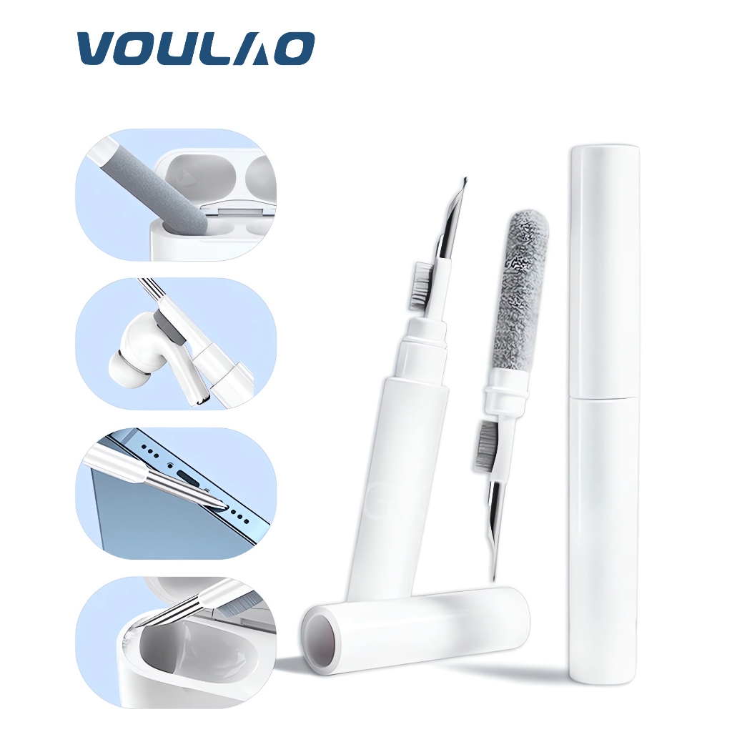 VOULAO 3 in1 TWS Earbuds แปรงทำความสะอาด ปากกาทําความสะอาดมัลติฟังก์ชั่น