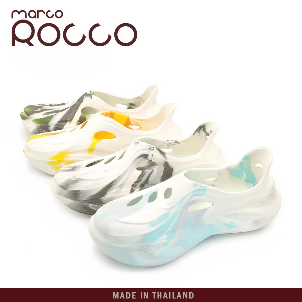 Marco Rocco รองเท้าแตะแฟชั่น รองเท้าแตะหัวโต สีทูโทน กันน้ำ กันลื่น ลําลอง พื้นนิ่ม สำหรับผู้ชายและผู้หญิง MR8008