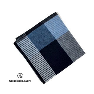 GIORGIO DEL SARTO Handkerchief Black-Blue ผ้าเช็ดหน้าสีดำ-น้…