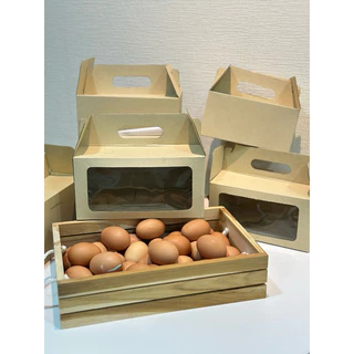 กล่องเทคโฮม(รุ่นหน้าใส) กล่องใส่ผลไม้ กล่องใส่ไข่ ใสของขวัญ Take Home Box 10 ใบ/แพค