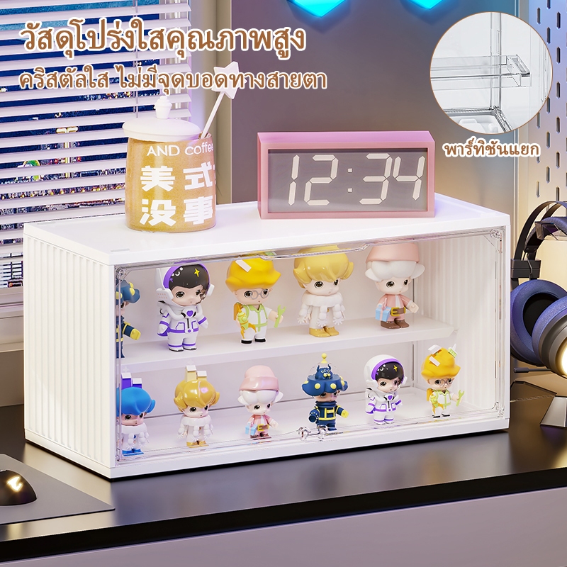 กล่องเก็บโมเดล ชั้นโชว์โมเดล ตัวล็อคแม่เหล็ก เปิดปิด ทำความสะอาดง่าย การออกแบบที่ปิด กันฝุ่นกันความชื้น labubu - รูปที่ 3