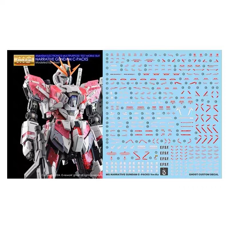 ดีคอลน้ำ DECAL [GHOST] MG 1/100 Narrative C-Packs Ver.Ka สะท้อนแสงแบล็คไลด์