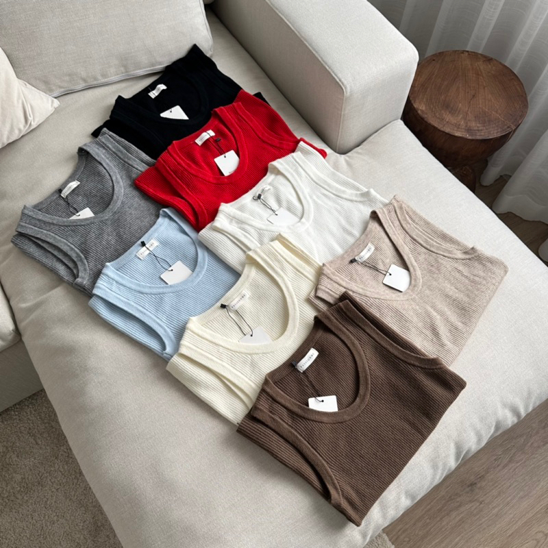 JENNY TOP | เสื้อกล้ามไหมพรมคอกลมตัวยาว ยืดหยุ่นได้เยอะ