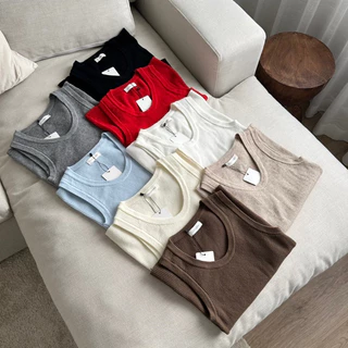JENNY TOP | เสื้อกล้ามไหมพรมคอกลมตัวยาว ยืดหยุ่นได้เยอะ