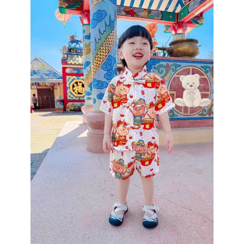 ชุดตรุษจีนเด็ก อาตี๋น้อยหล่อมากครับ อั่งเปาไม่มาไม่ได้แล้วนะครับ🧧🧧🐲🐲