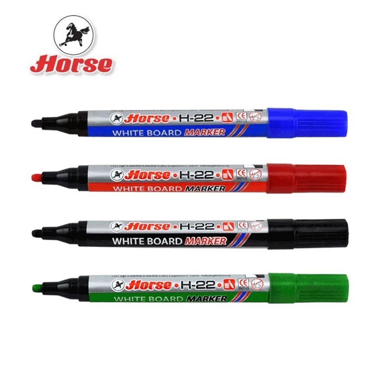 ปากกาไวท์บอร์ด ตราม้า H-22 ปากกลม (ราคาต่อ 1 ด้าม)