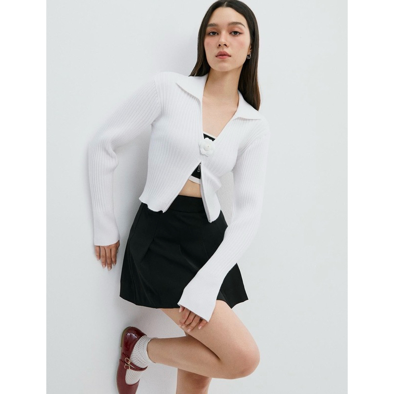 Pomelo Flower Zipper Cardigan