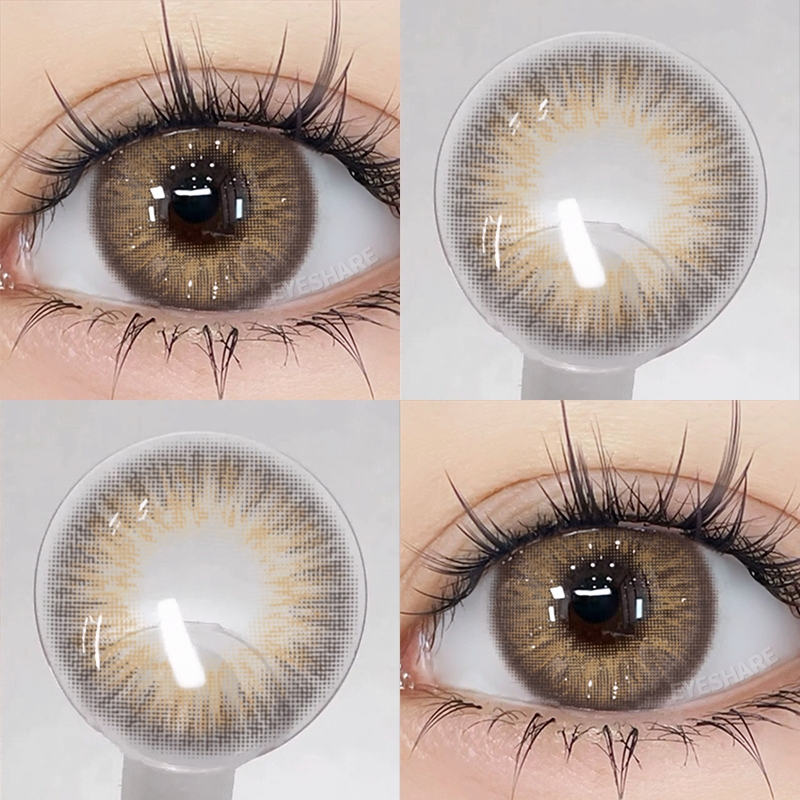 (Hot) (มีค่าสายตา:0°-800°) คอนแทคเลนส์สายตาสั้นสีน้ำตาล 1 ปี 14.0mm คอนแทคเลนส์ท