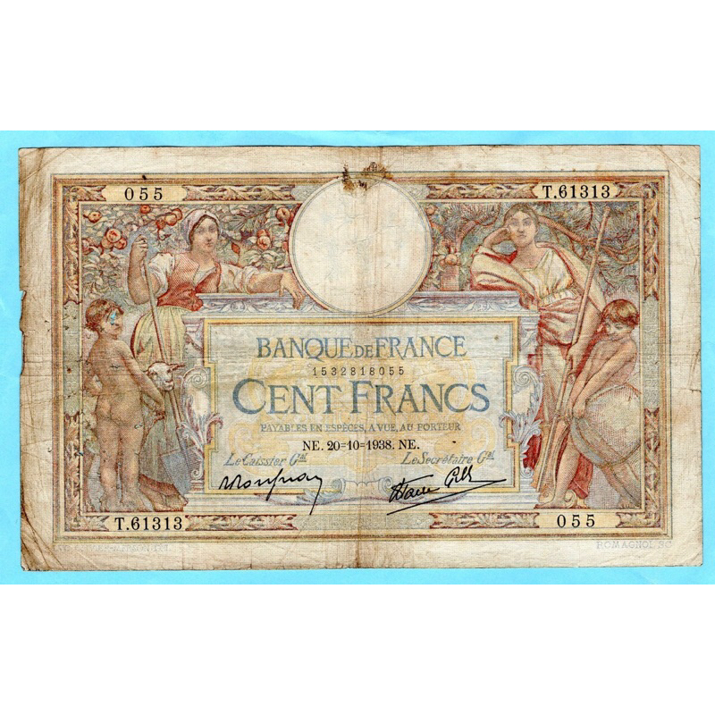 France ,100 Francs 1938