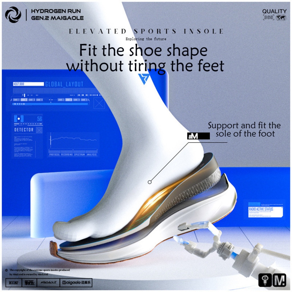 Sports height increasing insole, running specific insole