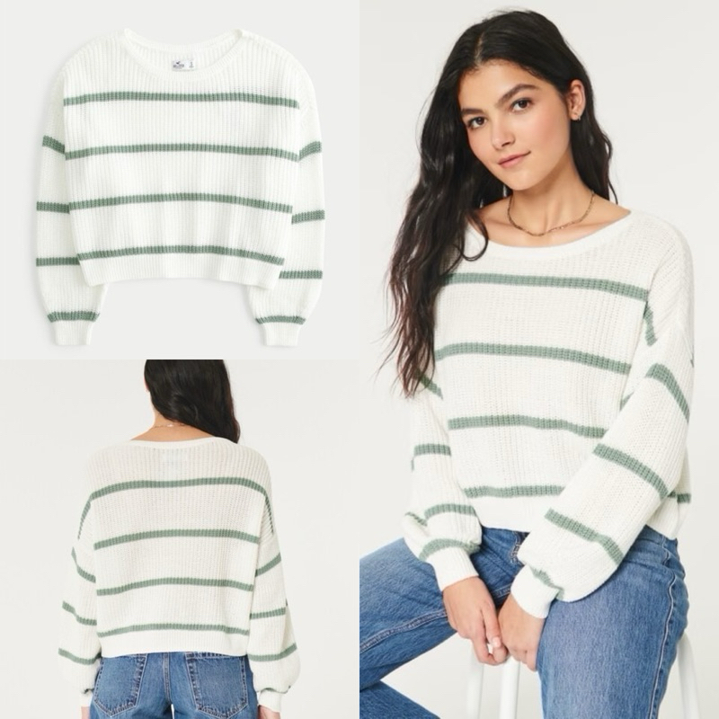 (ของแท้💯) Hollister sweater เสื้อแขนยาว ไหมพรมนิ่ม มี 2 สี