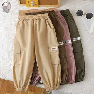 พร้อมส่งจากกทม กางเกงคาร์โก้เด็ก กางเกงเด็กขายาว กางเกงเกาหลี  size 80-150 cm
