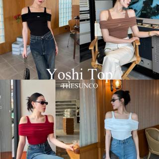THESUNCO - Yoshi Top เสื้อกล้ามปาดไหล่ ติดอะไหล่ THESUN