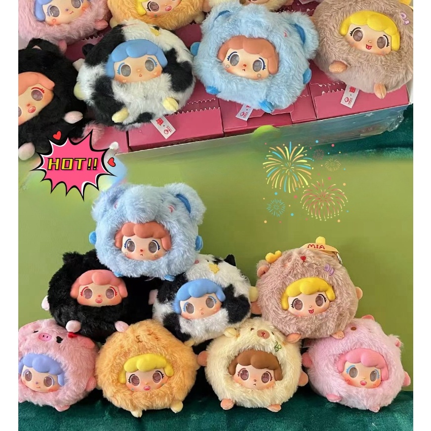 【สินค้าพร้อมแล้ว】Mia What's in the zoo ตุ๊กตา ของเล่น พวงกุญแจ จี้ กล่องแช่