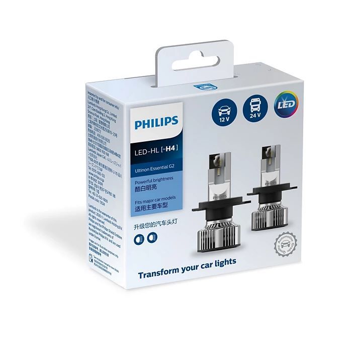 หลอดไฟ Philips LED H4  Ultinon Essential GEN2