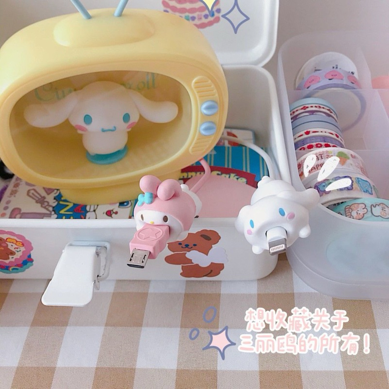 [ พร้อมส่ง! ] Sanrio ที่ถนอมสายชาจซานริโอ้ ใช้ได้ทุกรุ่น เป็นตัวการ์ตูนซานริโอ้นอน น่ารักมาก