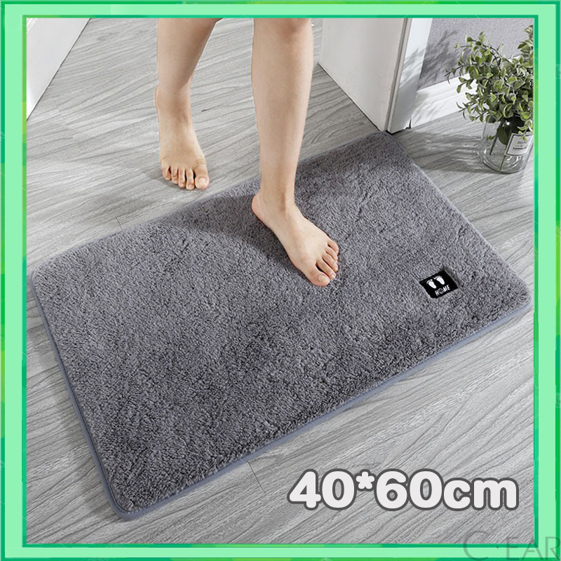 พรมเช็ดเท้า/ห้องน้ำ ซับน้ำดี กันลื่น นุ่มสบาย 40x60 ซม. สีไม่ตก พร้อมส่ง