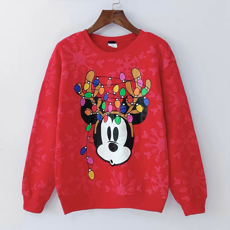 MICKEY mouse Christmas  sweatshirt 🎯 สเวตเตอร์ มิคกี้ คริสมาสต์ 🚨งาน DISNEY  แท้ (ts477)