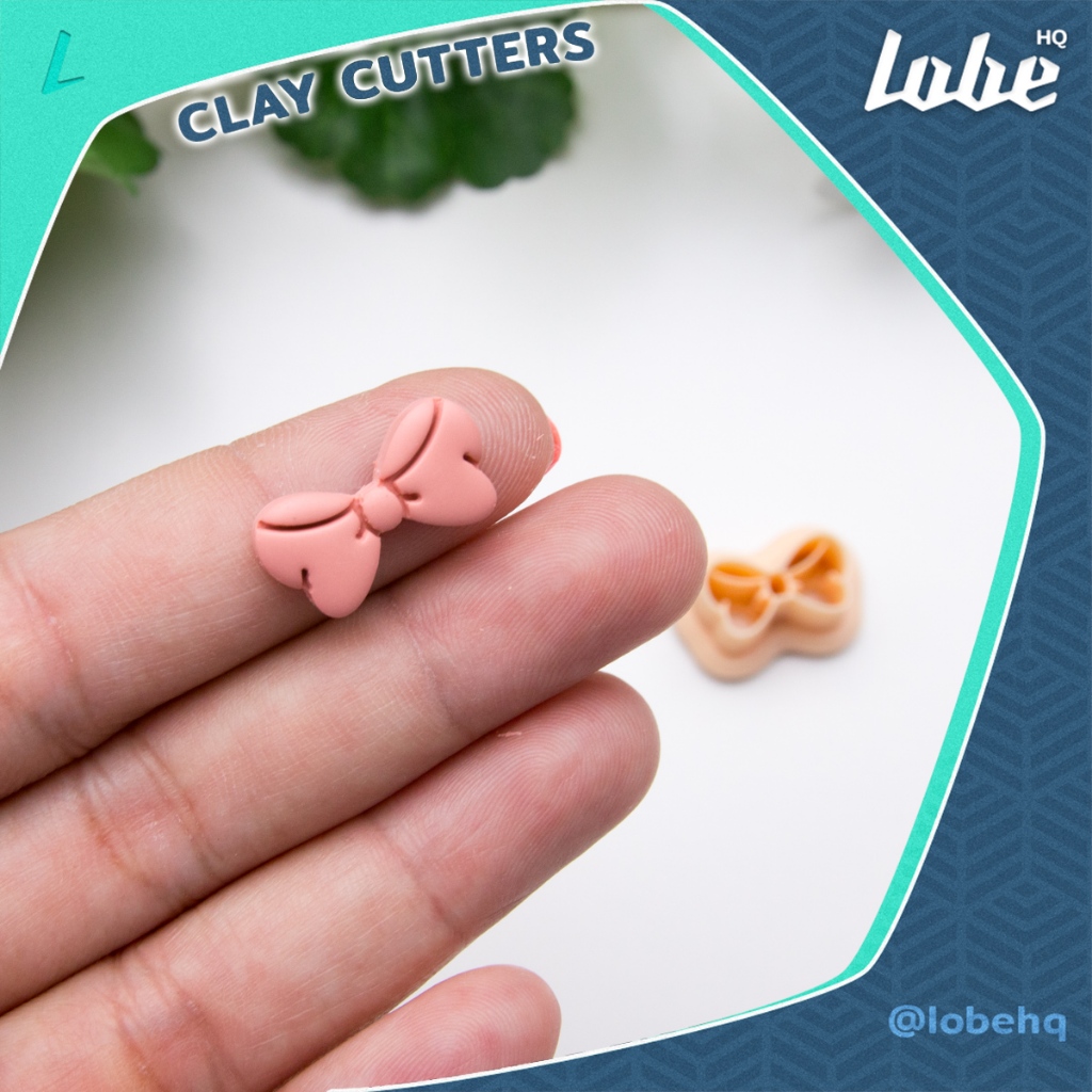 Lobehq Bow Shape D Polymer Clay Cutter/  แม่พิมพ์กดดินโพลิเมอร์รูปทรงโบ D
