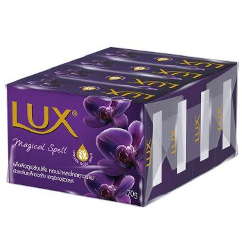 ***พร้อมส่ง***Lux สบู่ก้อน สบู่ทำความสะอาดผิว สบู่อาบน้ำ ขนาด 70 กรัม [แพ็ก4]