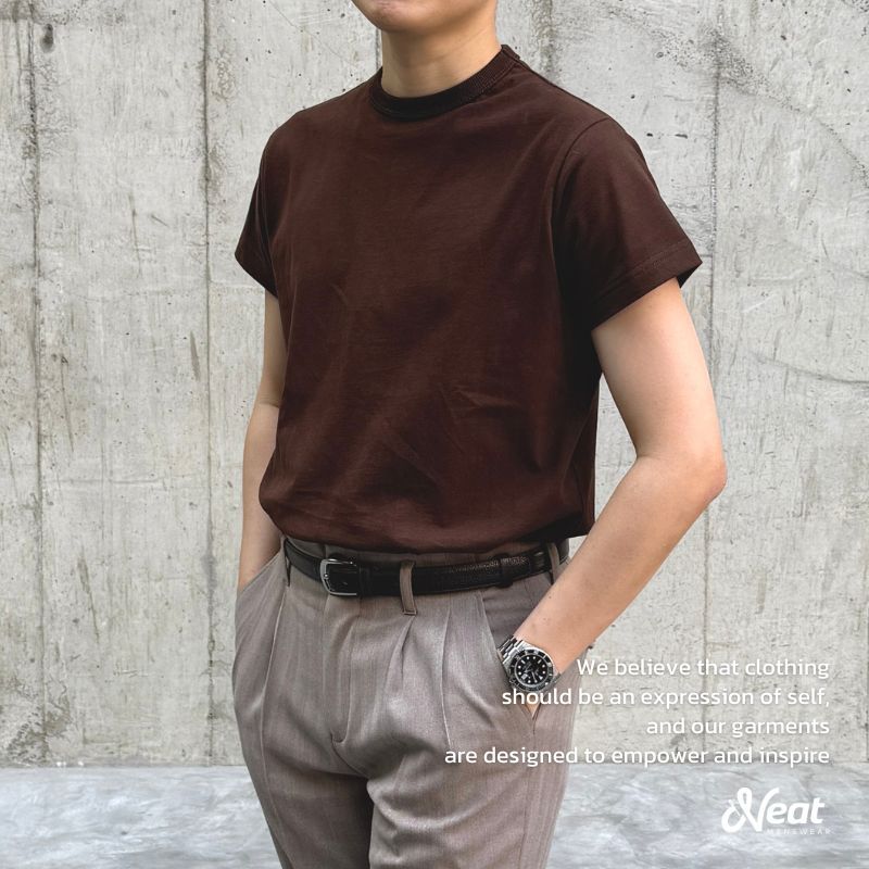[Brown]เสื้อยืดคอชิด Vintage Like T Shirt by Neat menswear ราคา ถูกที่สุด ดีลบีเคเค แกลเลอรีภาพที่ 6