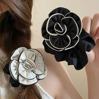 ยางรัดผมดอกไม้ Mono Flower Band สวยเรียบคลาสสิค ยางมัดผม