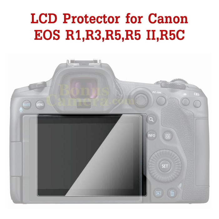 GSP-EOSR5 แผ่นกระจกกันรอยจอ LCD แคนนอน EOS R1,R3,R5,R5 II,R5C Canon LCD Screen Protector