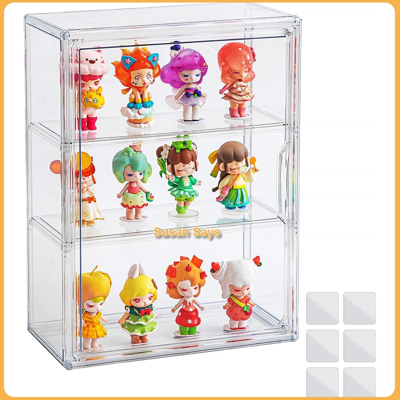 กล่องเก็บของโมเดล แบบติดผนัง กันฝุ่นและกันความชื้น ประตูแม่เหล็ก ชั้นวางแบบแยก กล่องโชว์ของเล่น