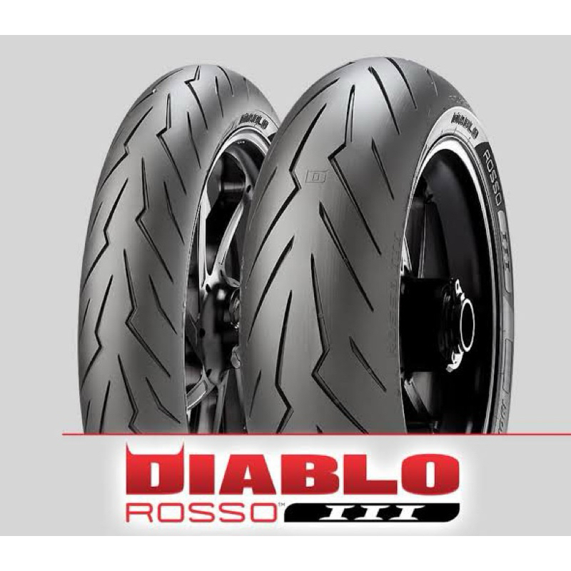 ยาง PIRELLI DIABLO ROSSO 3 ขอบ 17 ROSSO III ยางrosso3 ยางรอสโซ่ ยาง110-150 ขอบ17