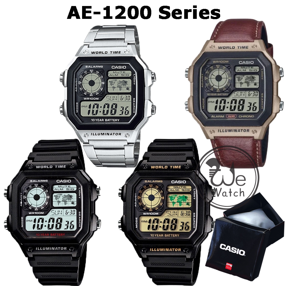 !!ประกัน1ปีและกล่อง CMG!! CASIO รุ่น AE-1200WH -1A AE-1200WH-1B AE-1200WHD-1V AE-1200WHL-5A นาฬิกาชาย สายเรซิ่น
