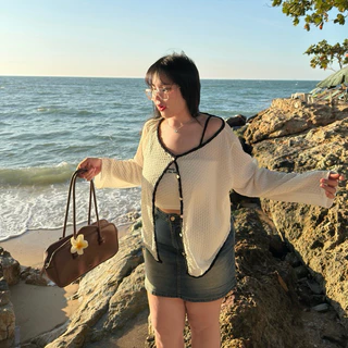 Nori Set เสื้อเช็ต2ชิ้น (โนริเช็ต) สายเดี่ยว+เสื้อคลุม⛱️🍒 เสื้อผ้าสาวอวบอ้วน | Geebeety