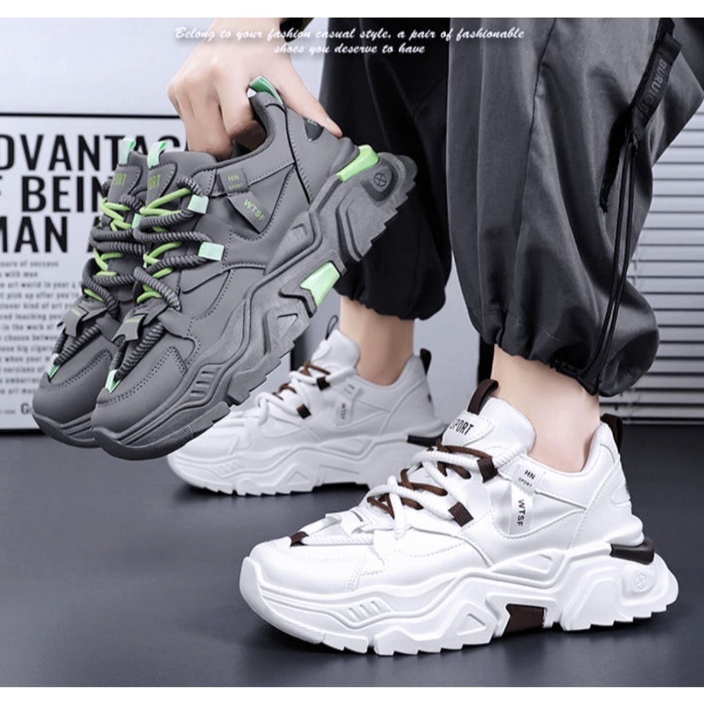 MARIAN มาใหม่ รองเท้าผ้าใบผ้าผู้ชาย สไตล์สปอร์ต รุ่นฮิดมี2สี ขาว เทา NO.A0495 พร้อมส่งจ๊า