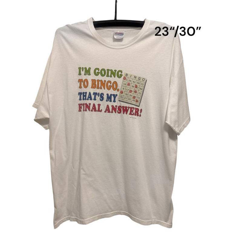 90s  BINGO tee vintage T-Shirt by Hanes heavyweight size XL