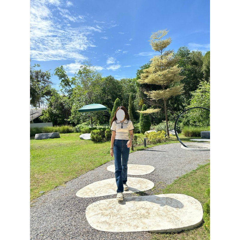 YAM jeans YAM jeans | S-3XL✨ กางเกงยีนส์เอวสูงทรงกระบอกตรงผ้ายืดสีเข้ม