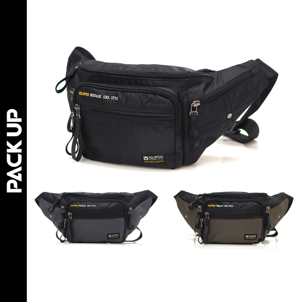 𝗣𝗔𝗖𝗞 𝗨𝗣 กระเป๋าคาดเอว กระเป๋าคาดอก Volunteer รุ่น 1801-03 (มี 3 สี ให้เลือก)