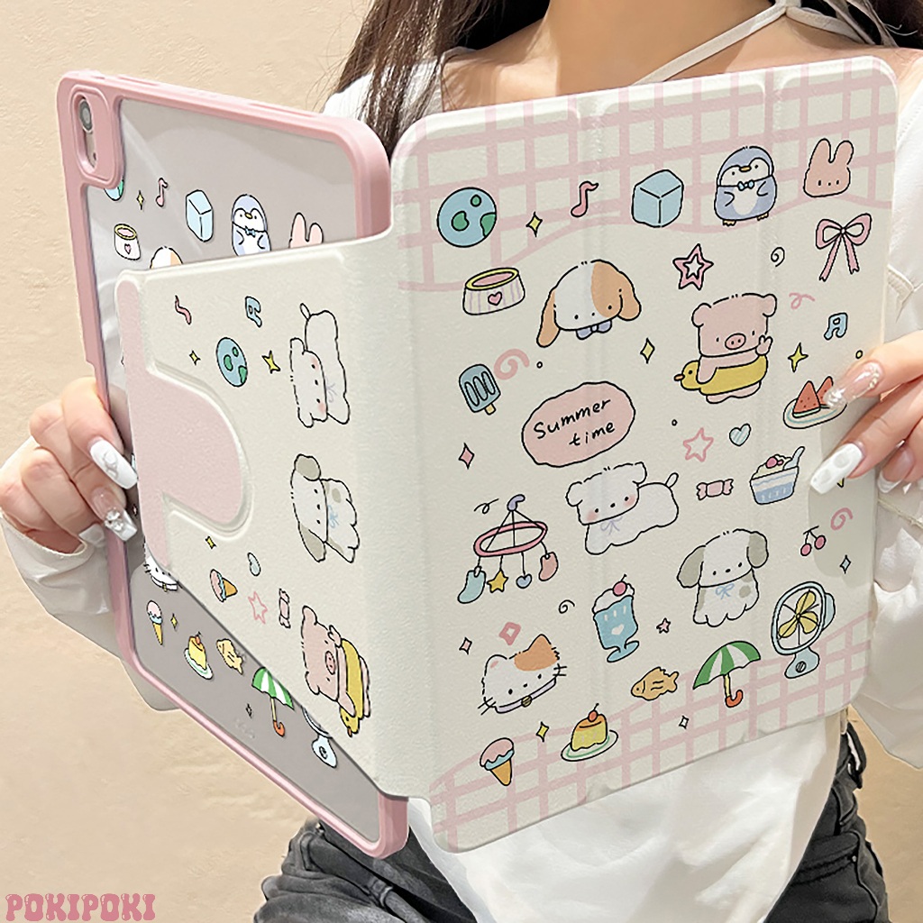 💥พร้อมส่ง💥เคสiPadหมุน 360°Gen11 Air6 Air8 Gen12 ที่ใส่ปากกา ลูกสุนัขและเพื่อนๆ เคส iPad Air7 Gen10