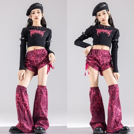 (พร้อมส่ง) ชุดเต้นฮิปฮอป แจ๊สแดนซ์ เสื้อผ้าแฟชั่นเด็กอินเทรนด์ สไตล์เกาหลี