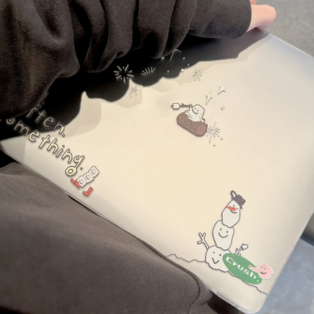 Shesell พร้อมส่ง✨เคส macbook(ผิวด้าน)มาร์ชเมลโลว์ปิ้ง M2/M3 Air13/Pro13นิ้ว เคสสำหรับแมคบุ๊คใส A3240